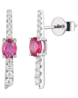Gregg Ruth 14K 0.71 Ct. Tw. Diamond & Ruby Earring - Pink