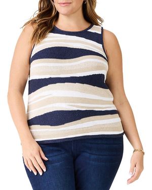 NIC+ZOE Plus Knit Waves Jumper Tank - Blue