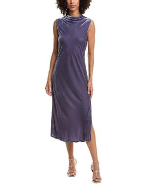 Bella Dahl Velvet Mock Neck Midi Dress - Purple