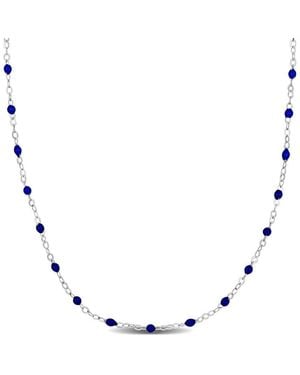 Italian Silver Station Necklace - Metallic