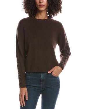 Brodie Cashmere Cable Sleeve Crewneck Cashmere Jumper - Black