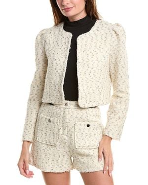 En Saison Tweed Wool-Blend Cropped Jacket - Natural