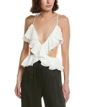 Bardot Ilara Pleated Cutout Top - White