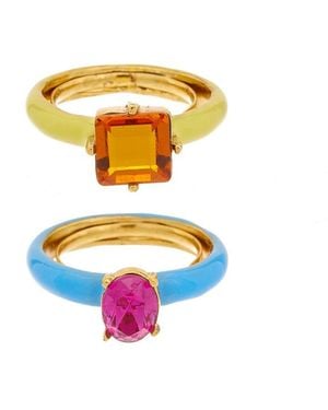 Oscar de la Renta Gemstone Accented Gold Ring - White