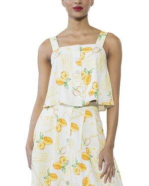 Alexia Admor Elena Linen-Blend Top - Metallic
