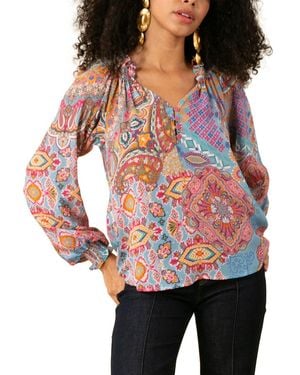 Hale Bob Laura Silk Blouse - Red