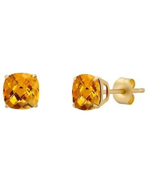 MaxColor 14K 1.55 Ct. Tw. Citrine Stud Earrings - Orange