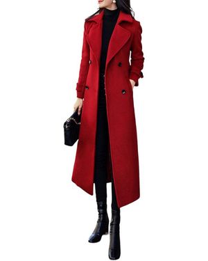 RVHSWDS Long Trench Coat - Red