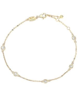 Suzy Levian 14K 1.00 Ct. Tw. Diamond Station Bracelet - White