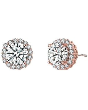 Rachel Glauber 18k Rose Gold Plated Earrings - White