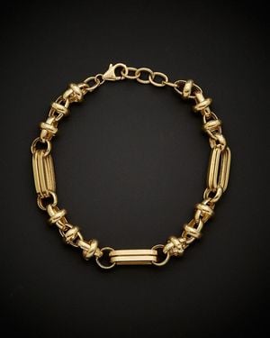 Italian Gold 14k Semi Solid Fancy Bracelet - Black