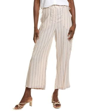 Ellen Tracy Linen-Blend Cargo Pant - Natural