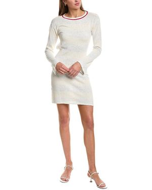 Rowing Blazers Tonal Striped Silk-Blend Sweaterdress - White