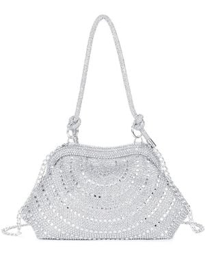 Tiffany & Fred Paris Rhinestone Crystal Evening Bag - White