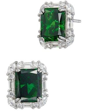Savvy Cie Cz Stud Earrings - Green