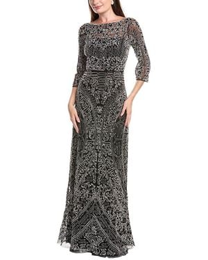 Reem Acra Bateau Neckline Gown - Purple