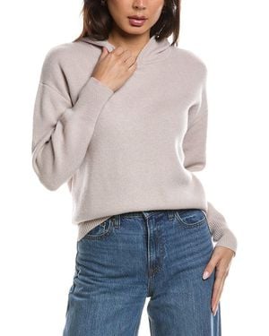 Forte Double Knit 100% Cashmere Hoodie - White