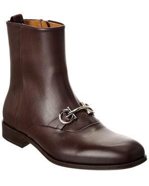 Ferragamo Geremia Leather Boot - Brown