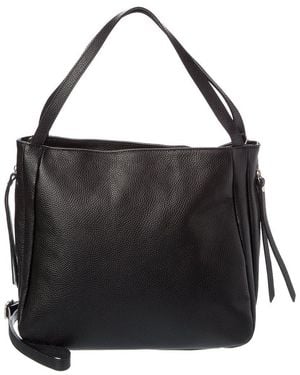 Italian Leather Shoulder Bag - Black