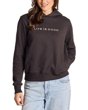 Life Is Good. Good Vibes Fleece Hoodie - Grey