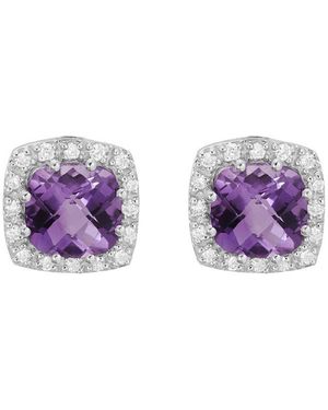 Diamond Select Cuts 14k 1.79 Ct. Tw. Diamond & Amethyst Earrings - Purple