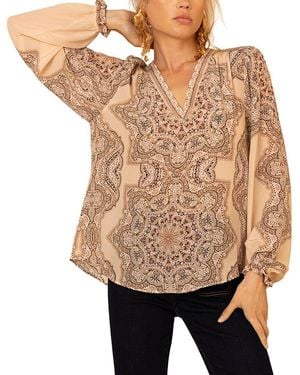 Hale Bob Layne Silk Top - Natural