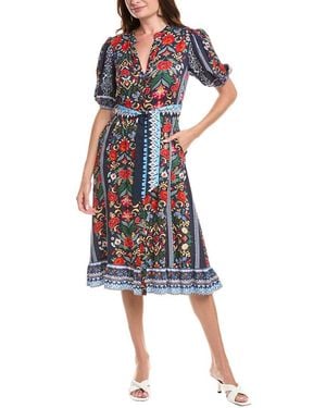 Garrie B Tie Waist Shirtdress - Blue