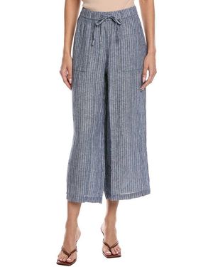 Eileen Fisher Wide Cropped Linen Pant - Blue