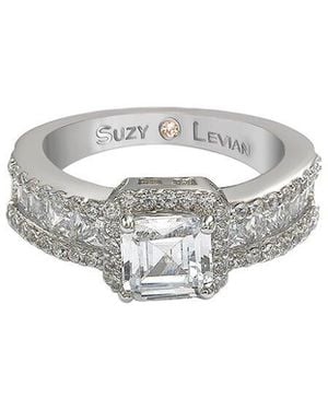 Suzy Levian CZ Jewelry Suzy Levian Cz Half-Eternity Ring - White