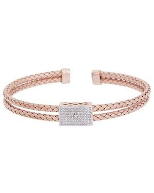 Meshmerise 18K Rose Plated 0.15 Ct. Tw. Diamond Mesh Bangle - White
