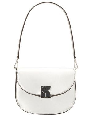 Kate Spade Dakota Metallic Leather Saddle Bag - White