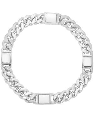 Italian Silver Fancy Chain Bracelet - Metallic