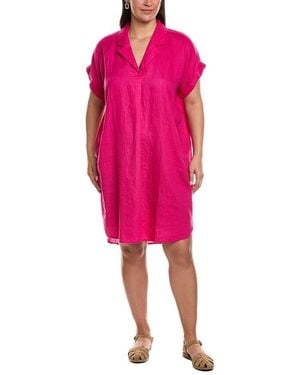 Eileen Fisher Mini Notch Collar Linen Dress - Pink