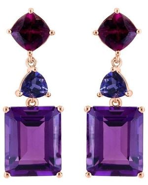 Effy Fine Jewelry 14K Rose 8.10 Ct. Tw. Gemstone Earrings - Purple