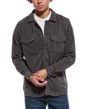 Vintage 1946 Cable Knit Jumper Shirt Jacket - Grey