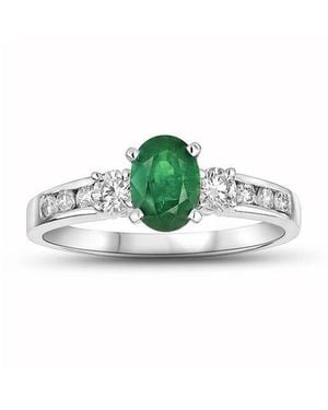 LEVARON 14K 1.25 Ct. Tw. Diamond & Emerald Ring - Green