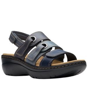 Clarks Merliah 2 Bali Leather Wedge Sandal - Blue