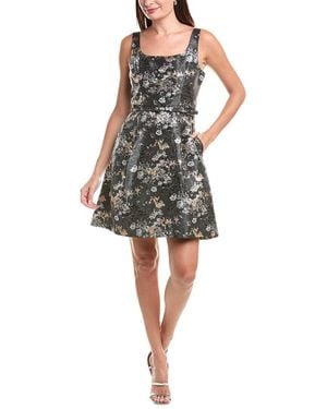 Julia Jordan Jacquard A-Line Dress - Black