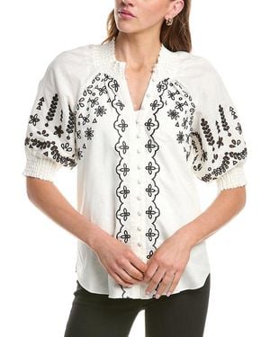Hale Bob Fallon Short Sleeve Top - Gray