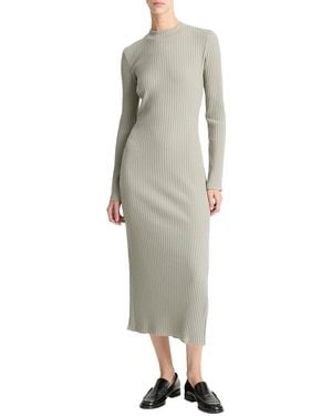 Vince Rib High Crew Neck Dress - Multicolour