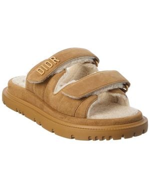 Dior Act Suede & Shearling Sandal - Brown