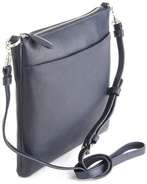 ROYCE New York Leather Crossbody - Grey