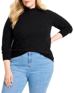 NIC+ZOE Plus Textured Diamonds Jumper - Black