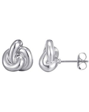 Adornia Plated Chubby Knot Stud Earrings - Metallic