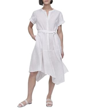 DKNY Linen Wrap Dress - Grey