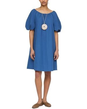 Lafayette 148 New York Balloon Sleeve Dress - Blue