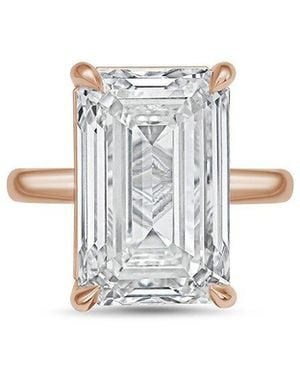 Diana M. Jewels Diana M. 18K Rose 12.00 Ct. Tw. Lab-Grown Diamond Solitaire Ring - White