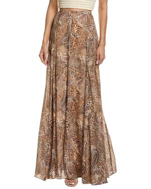 L'Agence Patrica Full Maxi Skirt - Brown