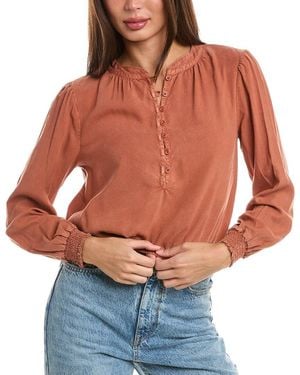 Bella Dahl Elastic Waist Top - Orange