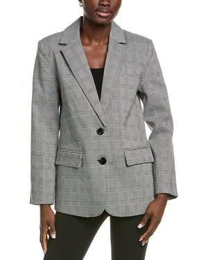 Endless Rose Oversized Plaid Bazer - Gray